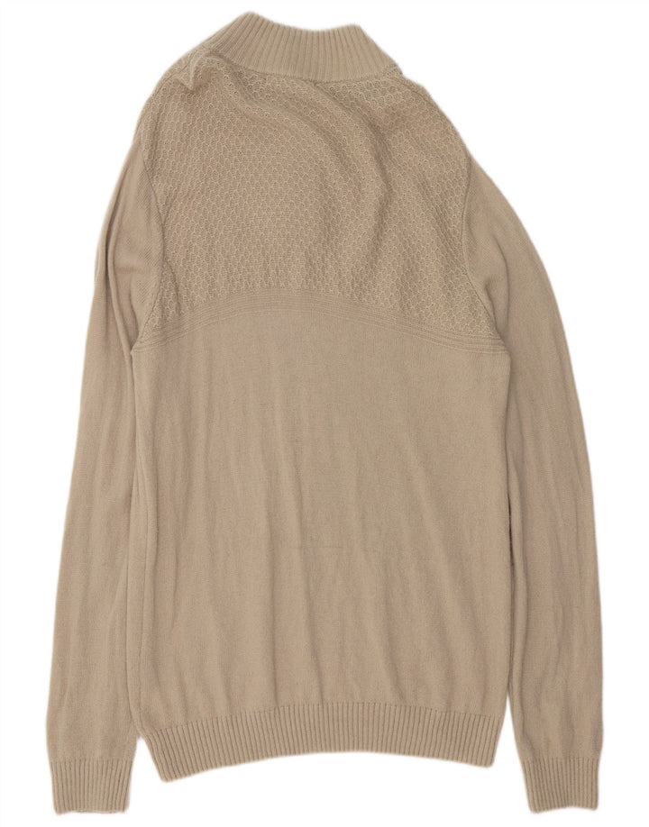 Besætningstøj Herre Button Neck Jumper Sweater XL Grå lammeuld