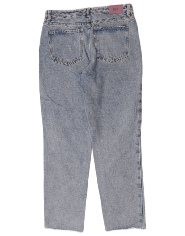 Zara Dame nødlidende højtaljede jeans EU 34 2XS W24 L27 Blå Bomuld