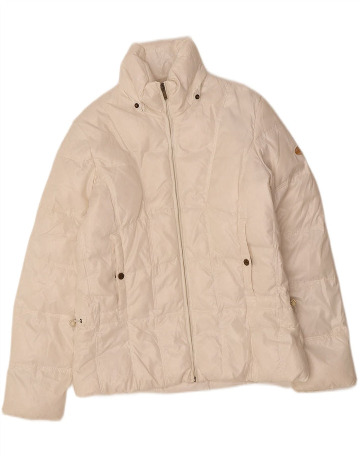 DIADORA Womens Padded Jacket UK 14 Medium White Polyester Vintage Diadora and Second-Hand Diadora from Messina Hembry 