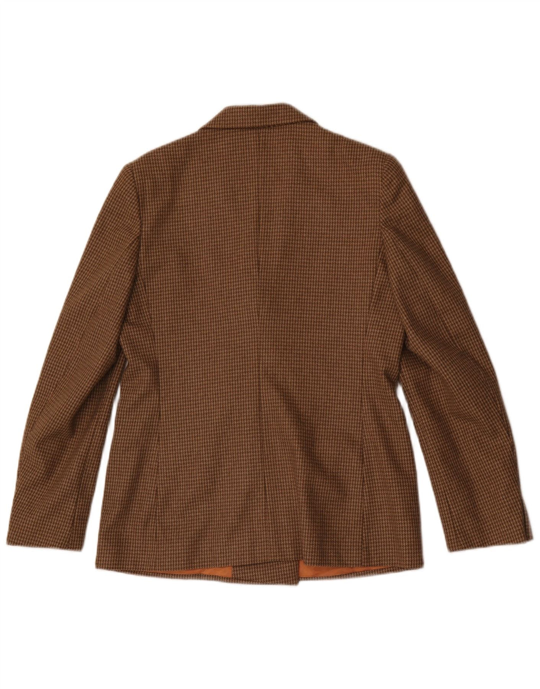 Vintage Dame Dobbeltradet Blazer Jacket UK 12 Medium Brown Houndstooth
