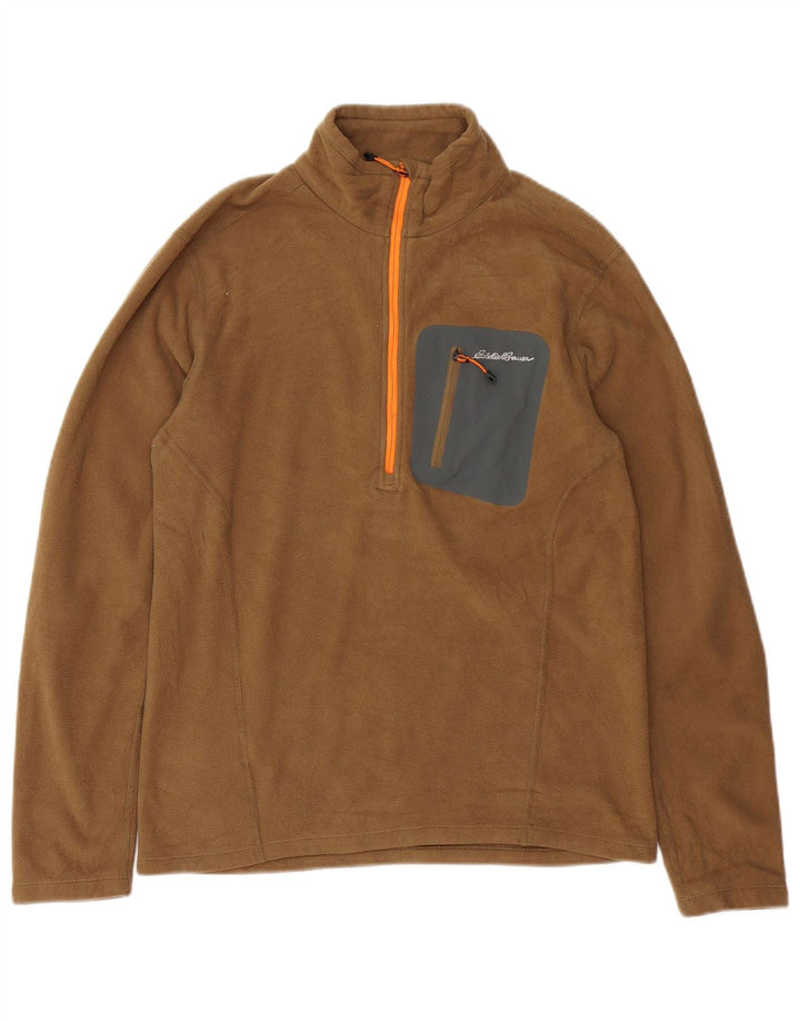 Eddie Bauer Herre Polartec Fleece Jumper med lynlås, lille beige polyester