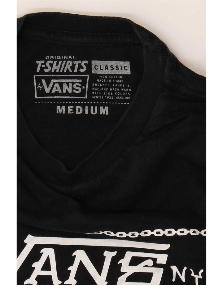Vans Herre Classic Fit Grafisk T-Shirt Top Medium Sort Bomuld