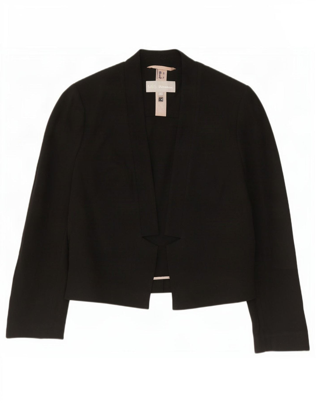 Marks & Spencer Womens Open Blazer Jacket UK 10 Small Black