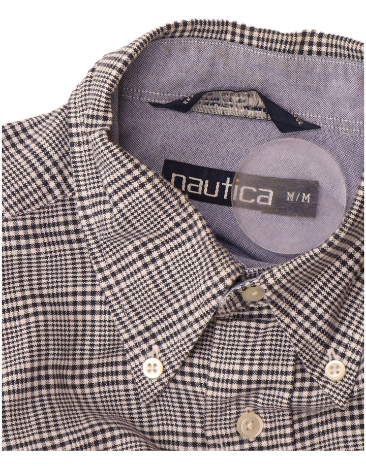 NAUTICA Flanelskjorte til mænd Medium Navyblå Houndstooth Bomuld