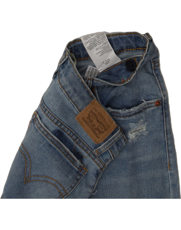 LEVI'S Girls Girlfriend Tapered Jeans 15-16 Years W28 L29 Blue Patchwork Vintage Levi's and Second-Hand Levi's from Messina Hembry 