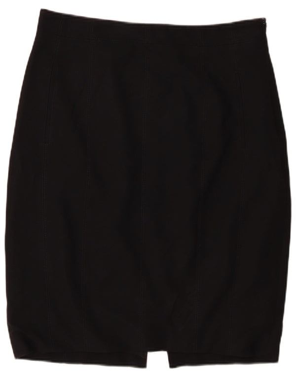 Karen Millen Womens Pencil Skirt UK 14 Large W30 Black Wool