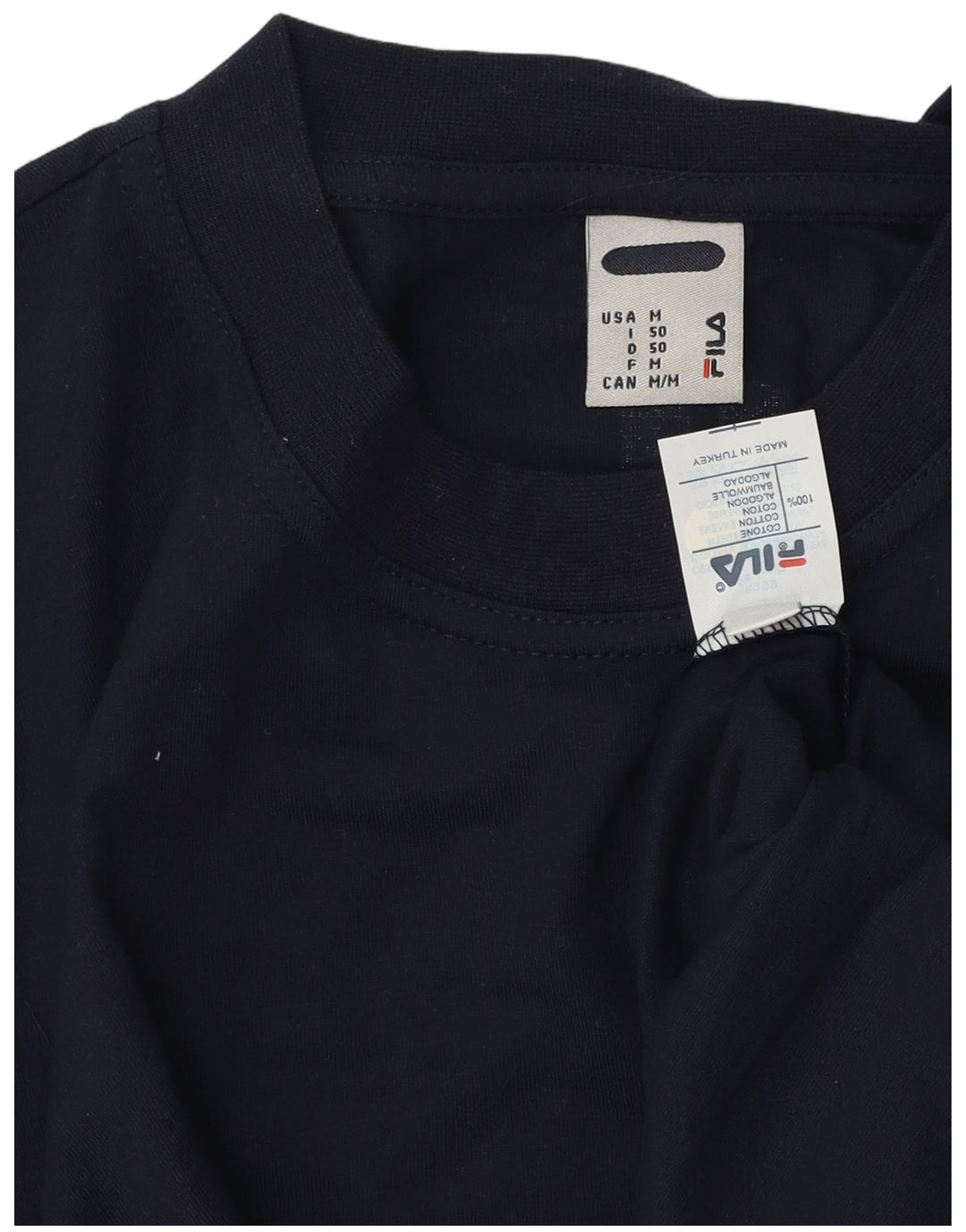 Fila Herre grafisk T-shirt Top Medium Marineblå Bomuld