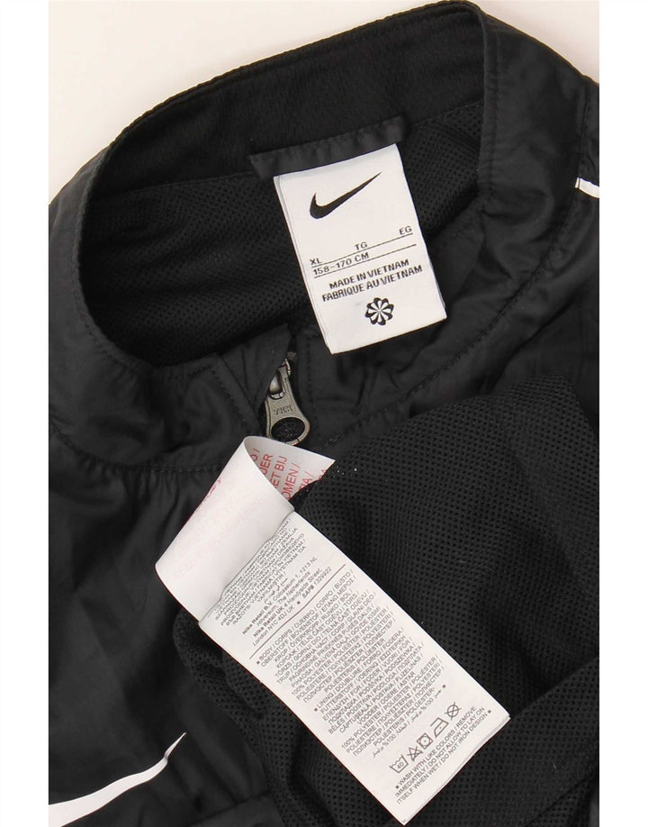 Nike drenge grafisk træningsdragt topjakke 13-14 år XL sort polyester
