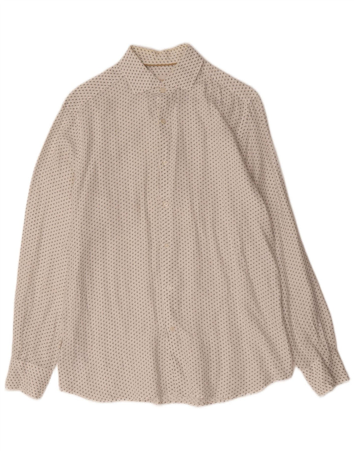 Massimo Dutti Herreskjorte Medium White Spotted Linen