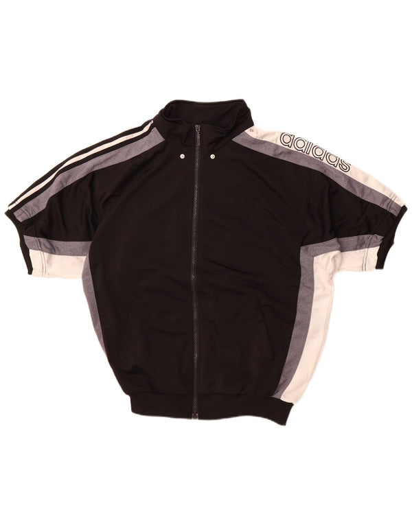 Adidas Herre grafisk træningsdragt Topjakke UK 38/40 Medium Sort Polyester