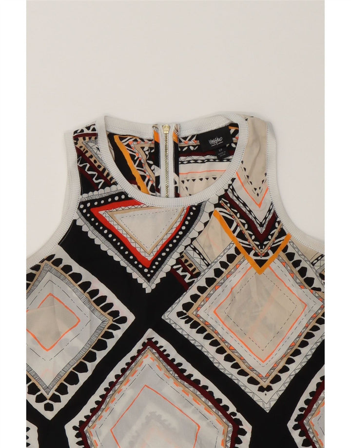 MOSSIMO Womens Vest Top UK 10 Small Multicoloured Geometric Polyester Vintage Mossimo and Second-Hand Mossimo from Messina Hembry 