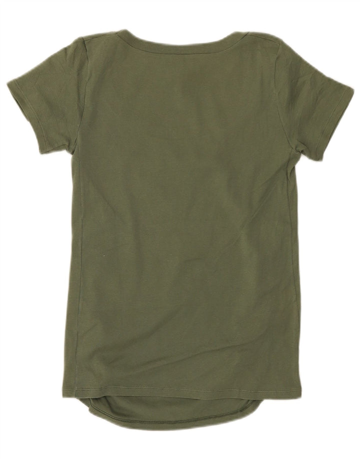 Benetton Dame T-Shirt Top UK 10 Small Khaki