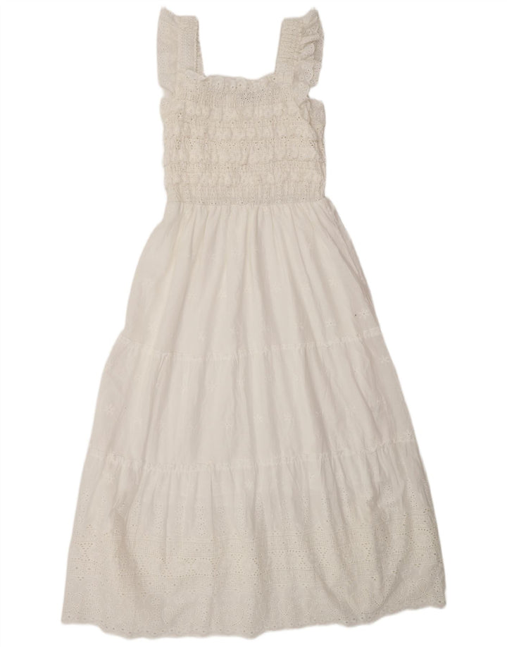 Gaudi Dame ærmeløs Maxikjole UK 12 Medium White Bomuld