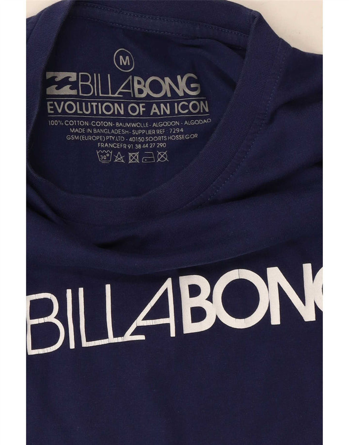Billabong Herre grafisk T-shirt Top Medium Marineblå Bomuld
