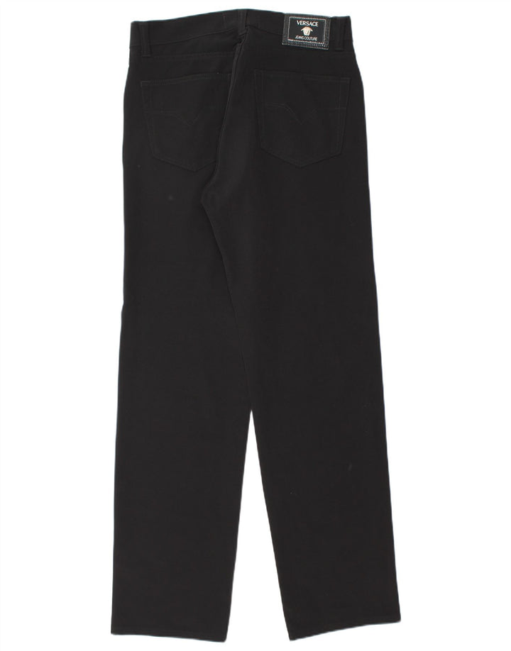Versace Straight Casual Bukser til mænd W33 L31 Sort polyamid