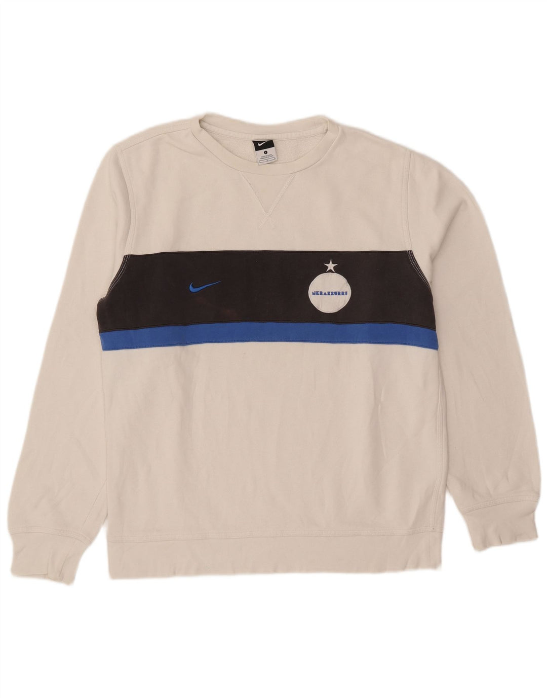 Nike Herre Inter Milan Sweatshirt Jumper Large White Colourblock Bomuld