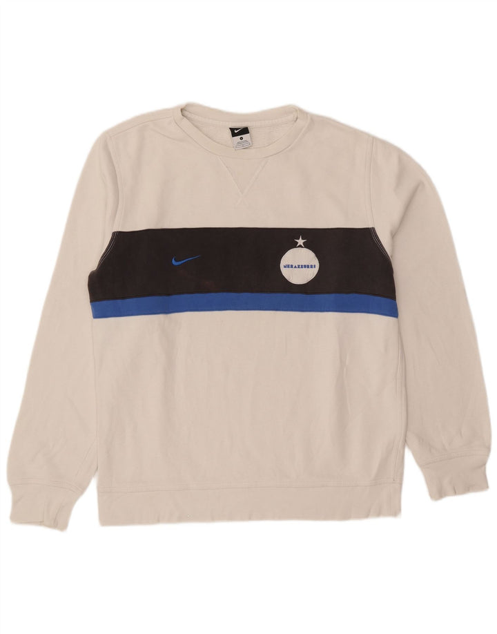 Nike Herre Inter Milan Sweatshirt Jumper Large White Colourblock Bomuld