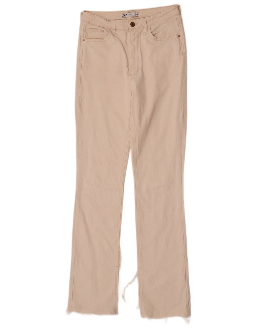Zara Dame Bootcut Jeans EU 38 Small W28 L32 Off White