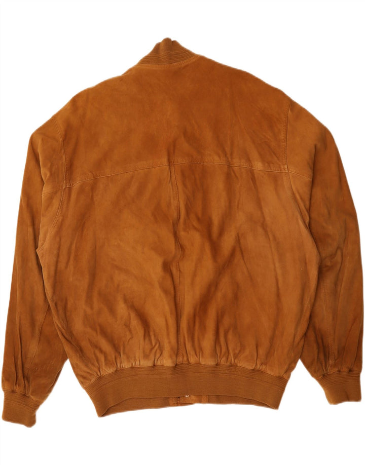 Vintage herre ruskind bomberjakke IT 58 4XL brunt læder