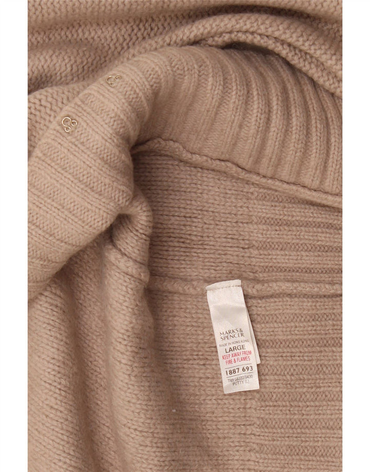 Marks & Spencer Dame Cardigan Sweater UK 16 Stor Beige Angora
