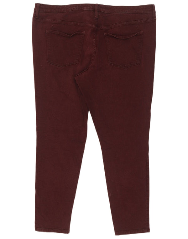 Mossimo Womens High Rise Skinny Jeans US 18 2XL W34 L27 Maroon Cotton