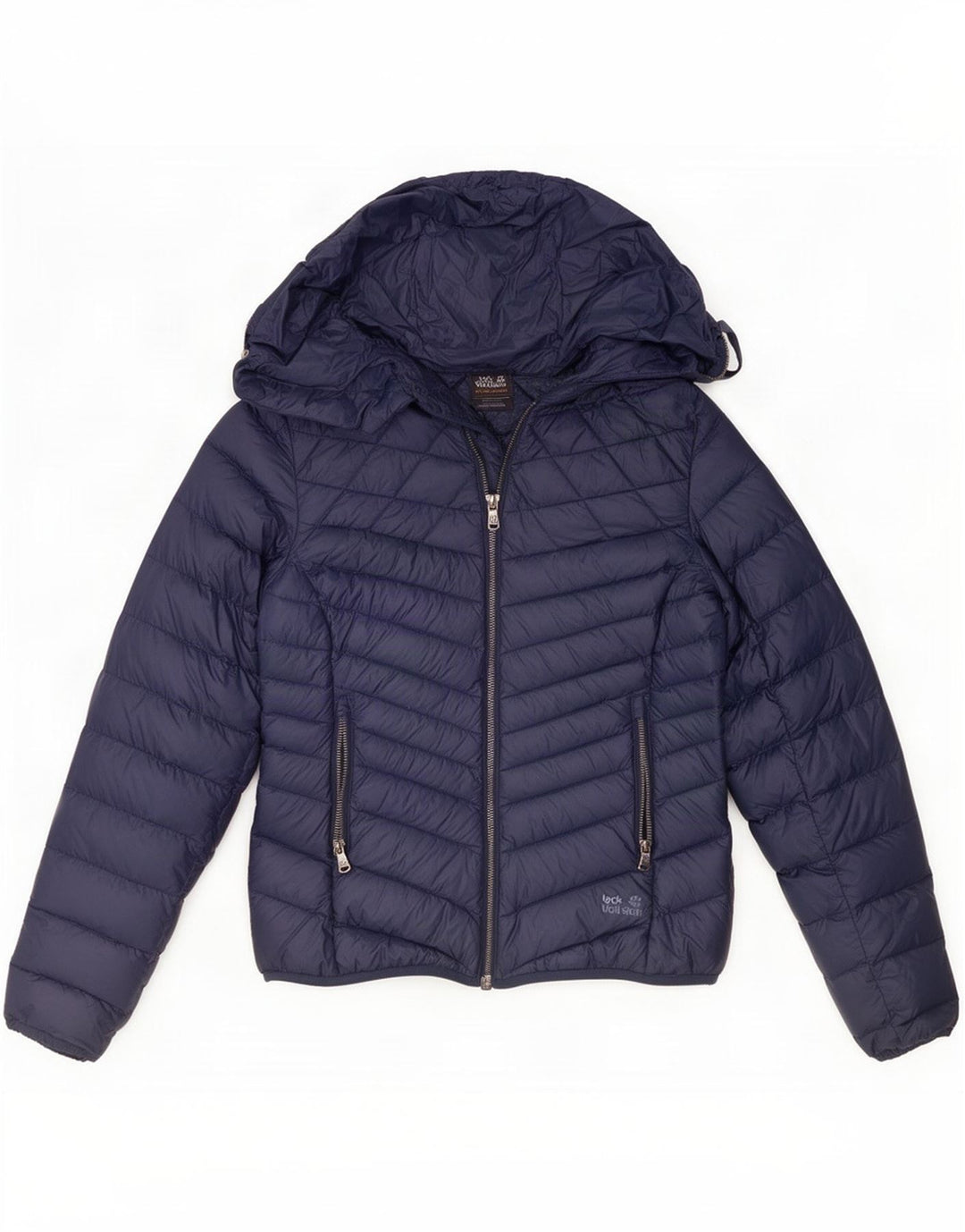 Jack Wolfskin Dame Polstret jakke UK 8/10 Small Navy Blue Nylon