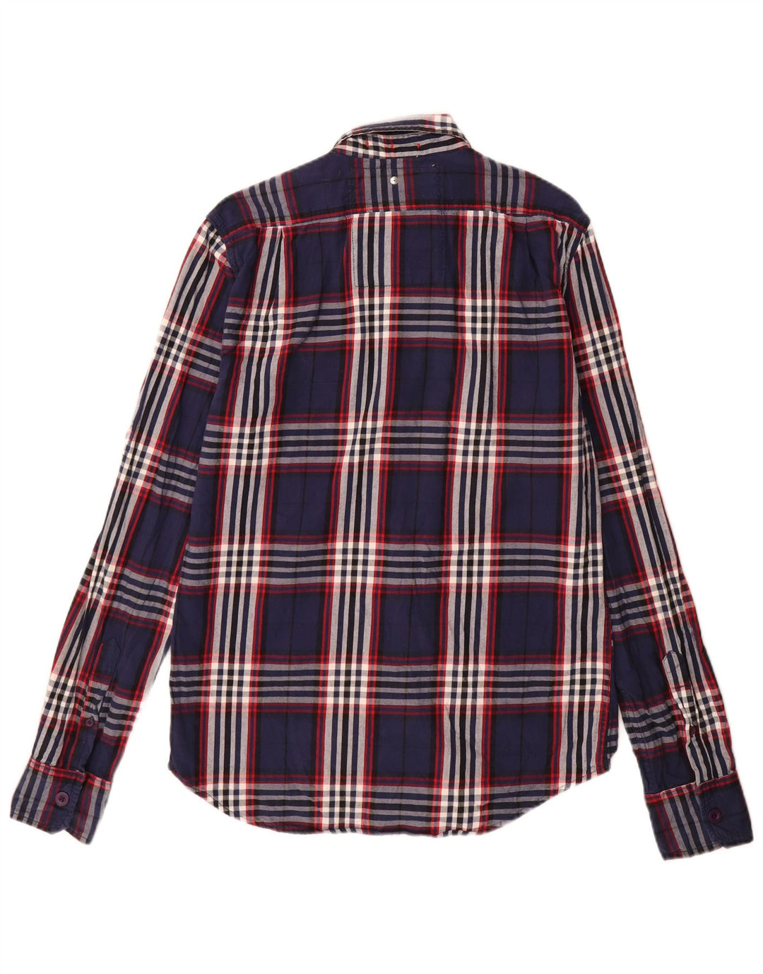 Superdry Flanelskjorte til mænd Stor marineblå plaid bomuld