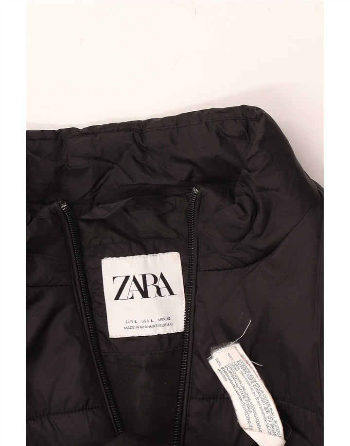 Zara Polstret Herrejakke UK 40 Stor Sort Nylon