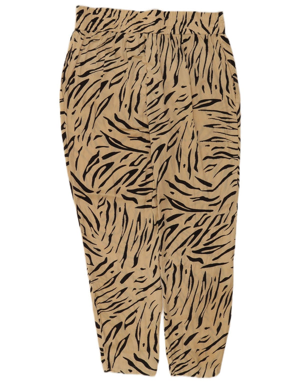 Marks & Spencer Damebukser UK 10 Small W30 L26 Beige Animal Print