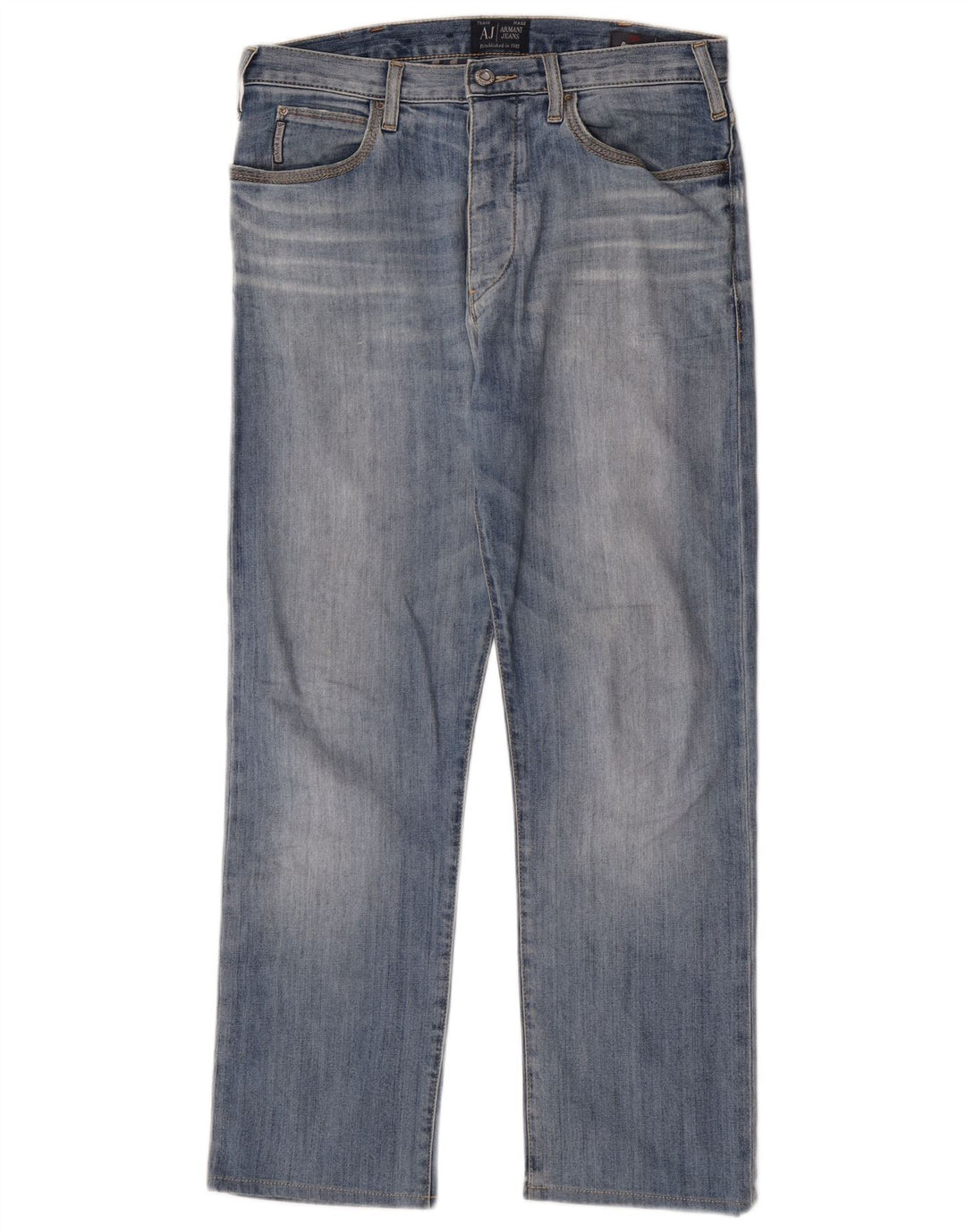 Armani Straight Jeans til mænd W32 L28 Blå Bomuld