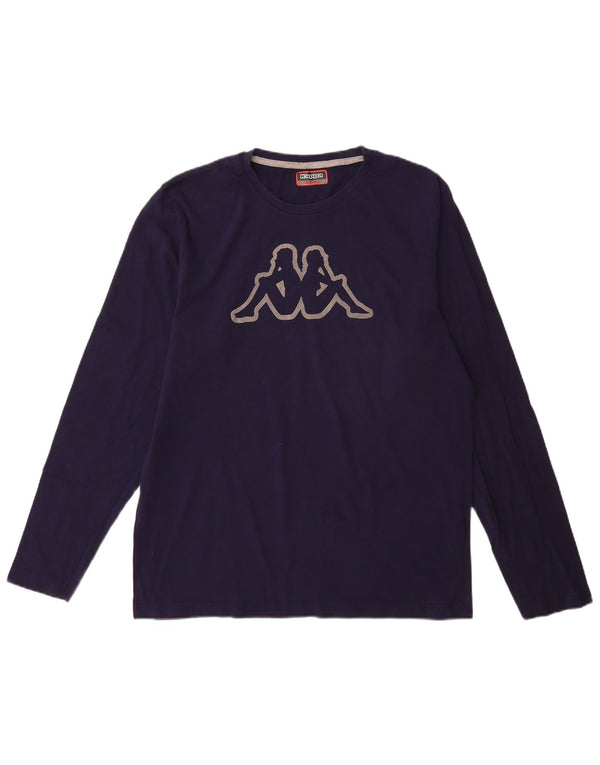 Kappa herre grafisk top langærmet XL marineblå bomuld