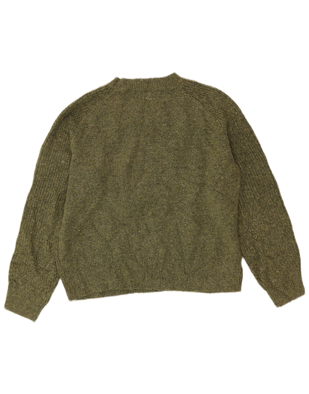 Marks & Spencer Dame sweater med rund hals DK 14 Medium Grøn Flecked