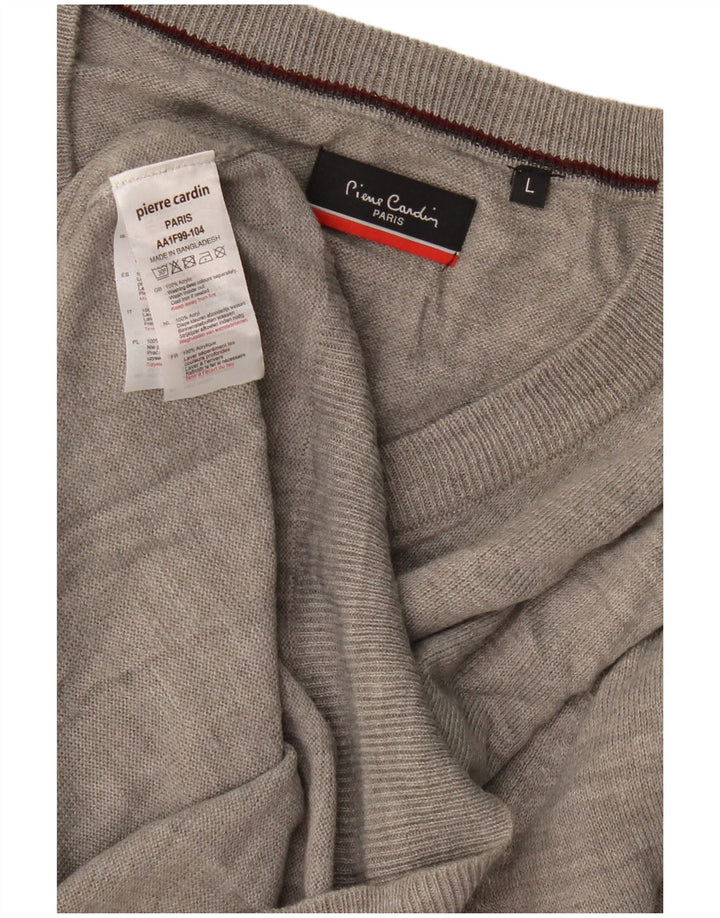 Pierre Cardin Herre V-hals sweater Stor Grå Akryl