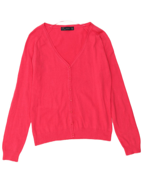Zara Dame Cardigan Sweater UK 14 Large Pink
