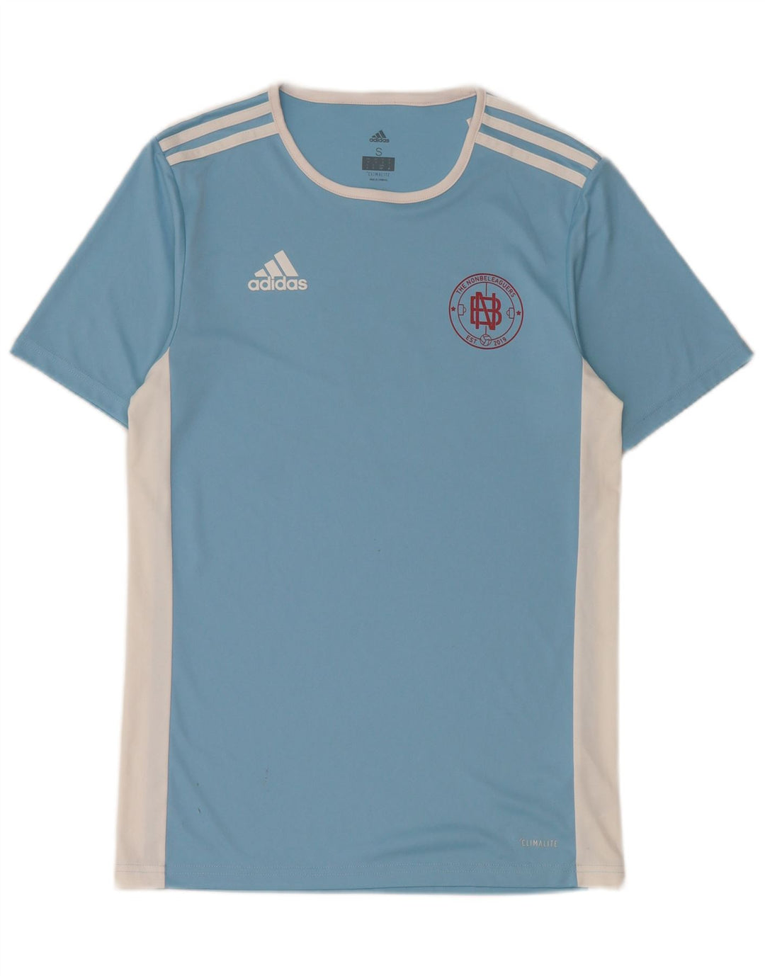 Adidas Herre Climalite Grafisk T-Shirt Top Lille Blå Colourblock Polyester