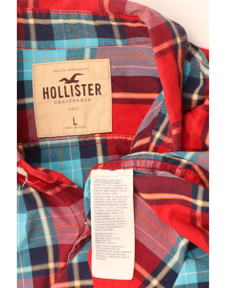 HOLLISTER Herreskjorte Stor rød ternet bomuld