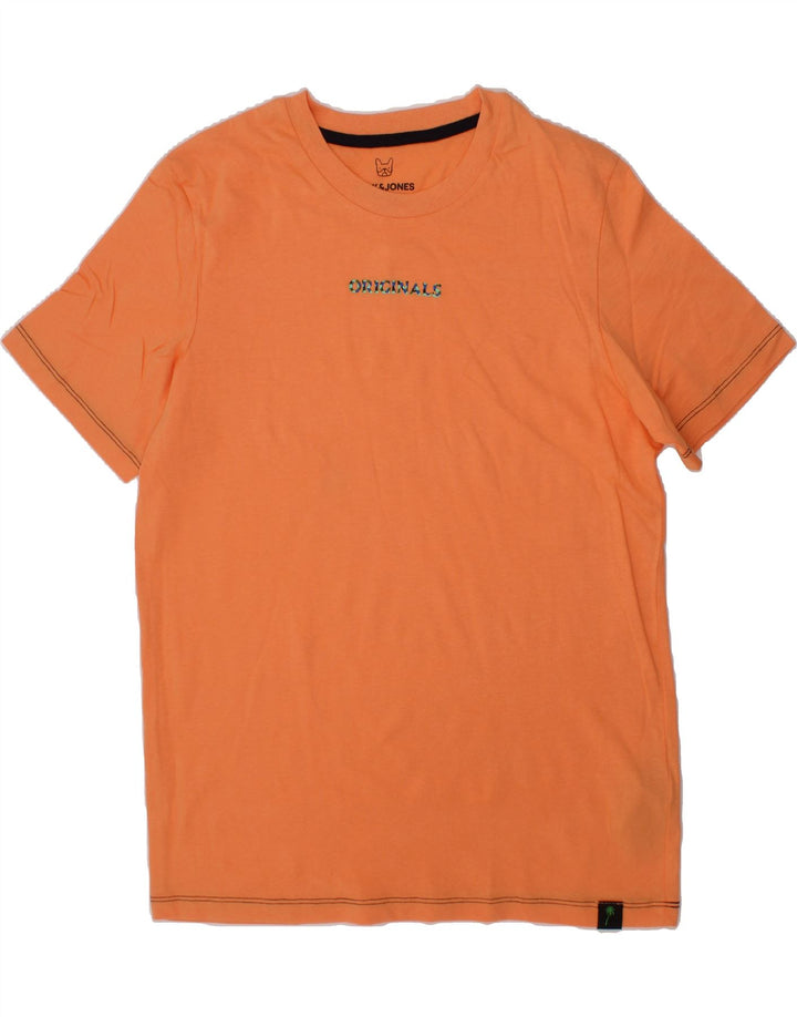 JACK & JONES Boys T-Shirt Top 13-14 Years Orange Cotton Vintage Jack & Jones and Second-Hand Jack & Jones from Messina Hembry 