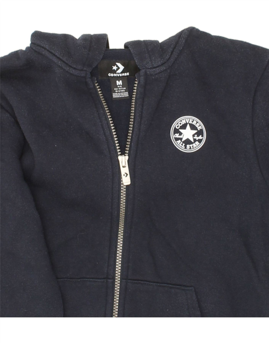 CONVERSE Boys Zip Hoodie Sweater 10-11 Years Medium Navy Blue Vintage Converse and Second-Hand Converse from Messina Hembry 