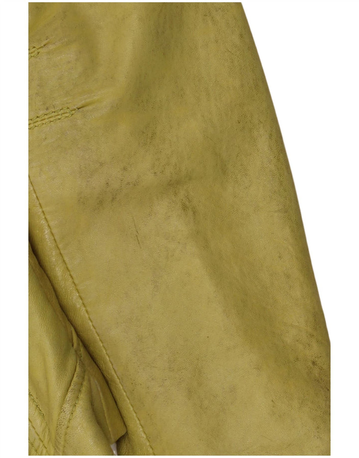 Freaky Nation Dame Læderjakke UK 10 Lille Grønt Læder