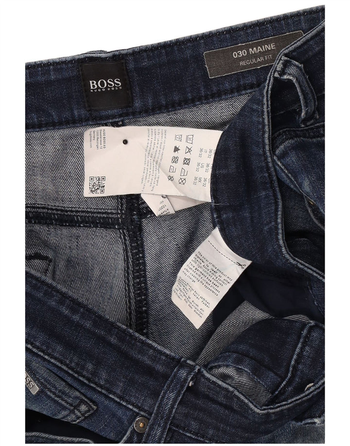 Hugo Boss almindelige lige jeans til kvinder W36 L32 blå bomuld