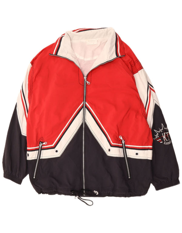 Killtec Herre Loose Fit Windbreaker Jacket UK 38 Medium Red Colourblock