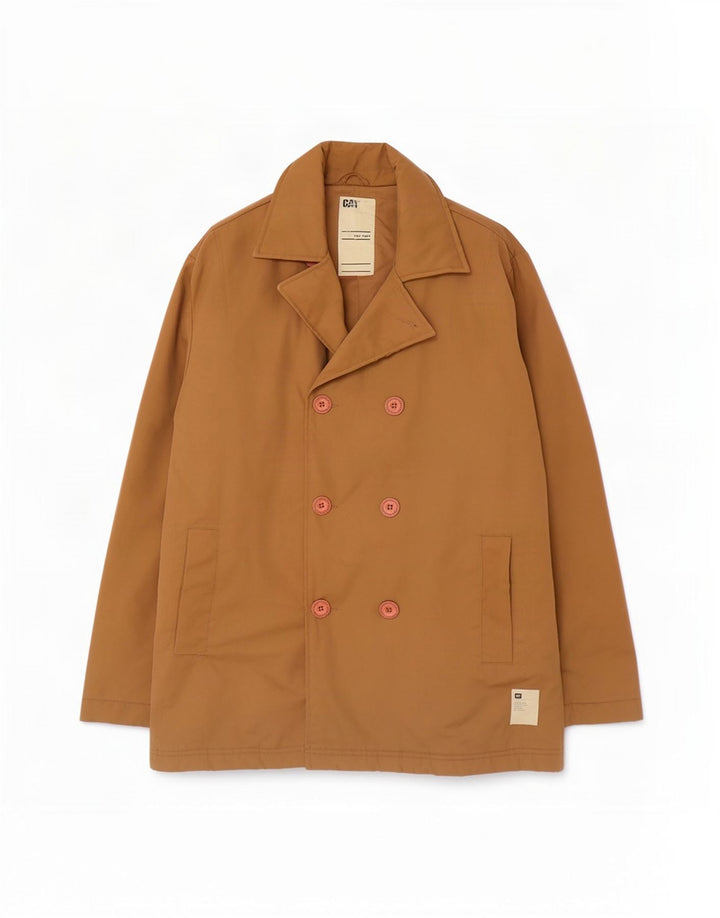 Caterpillar Herre Pea Coat UK 38 Medium Beige Polyester