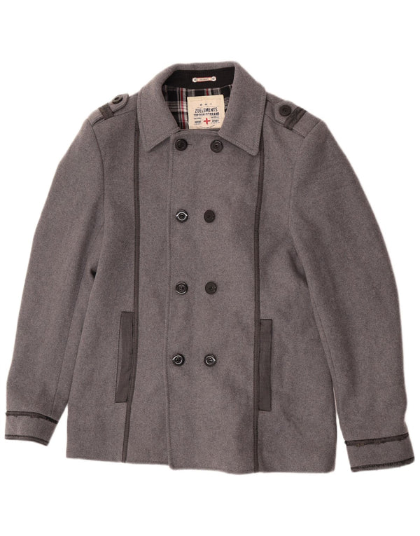 Zu Elements Herre Pea Coat UK 42 XL Grå Uld