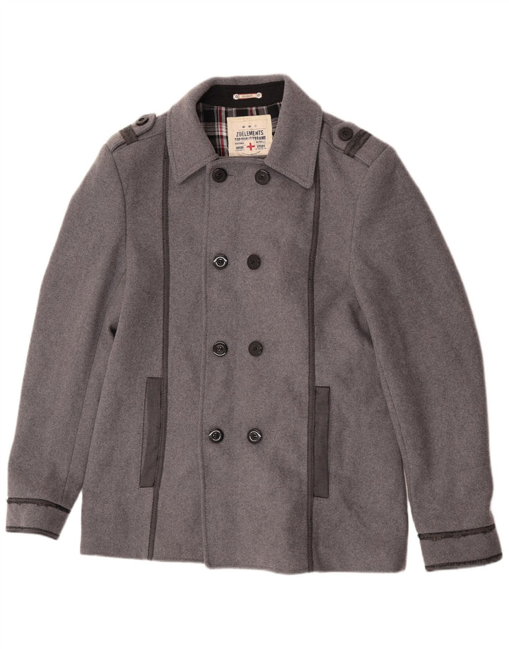 Zu Elements Herre Pea Coat UK 42 XL Grå Uld