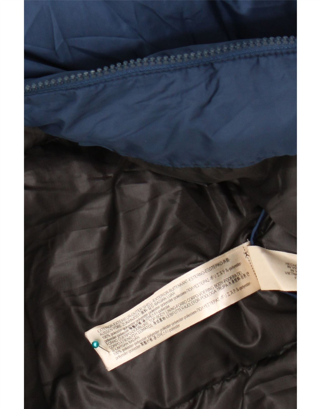 Massimo Dutti Herre polstret jakke UK 40 Large Navy Blue Polyester