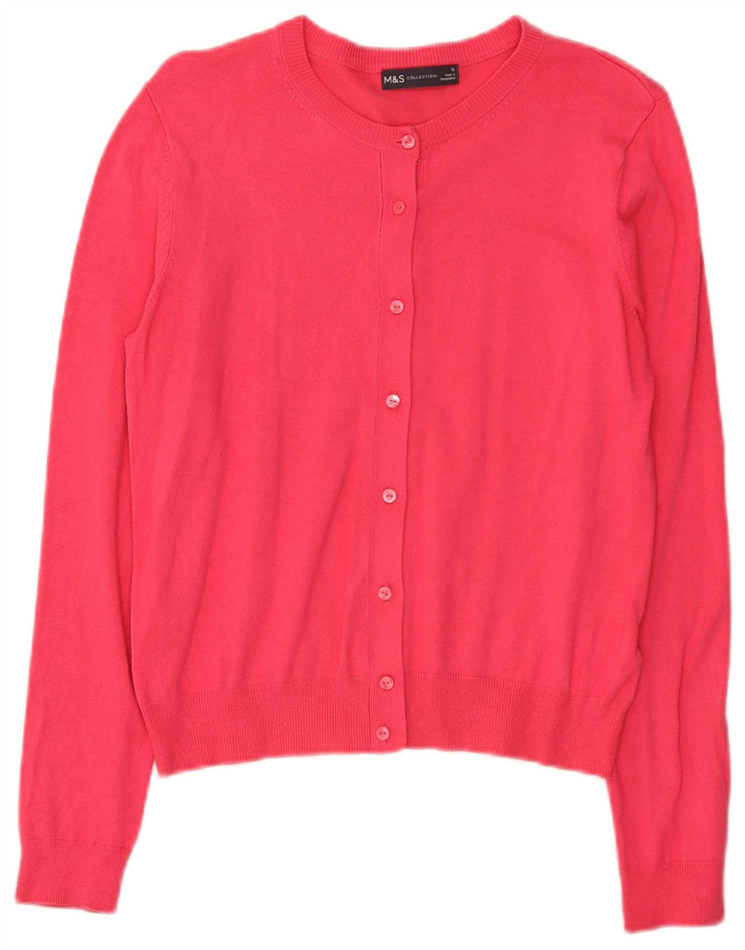 Marks & Spencer dame cardigan sweater UK 12 Medium Pink Viscose