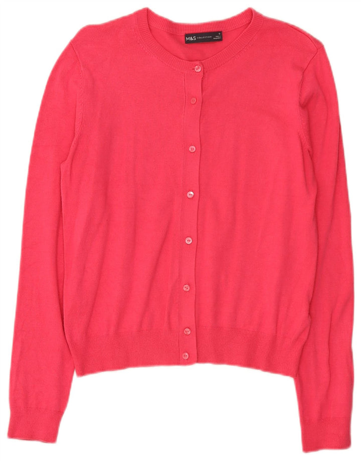 Marks & Spencer dame cardigan sweater UK 12 Medium Pink Viscose