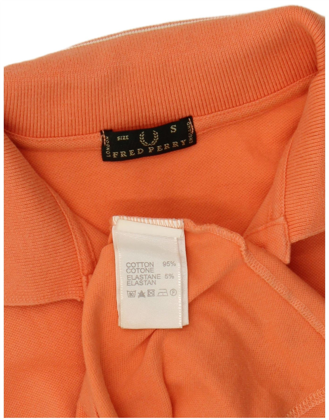 Fred Perry Dame Polo Shirt UK 10 Small Orange Bomuld