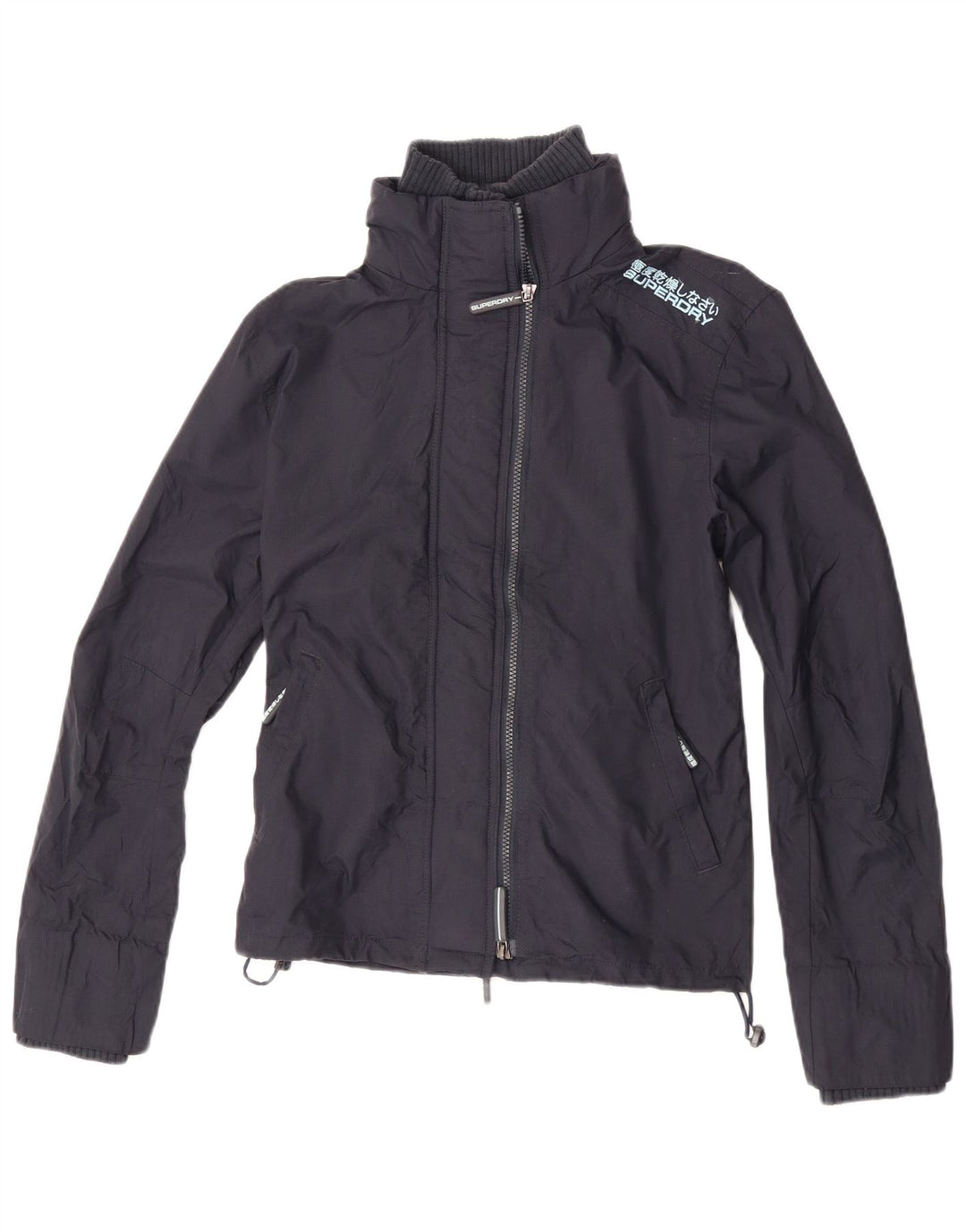 Superdry regnjakke til kvinder UK 16 Stor marineblå nylon