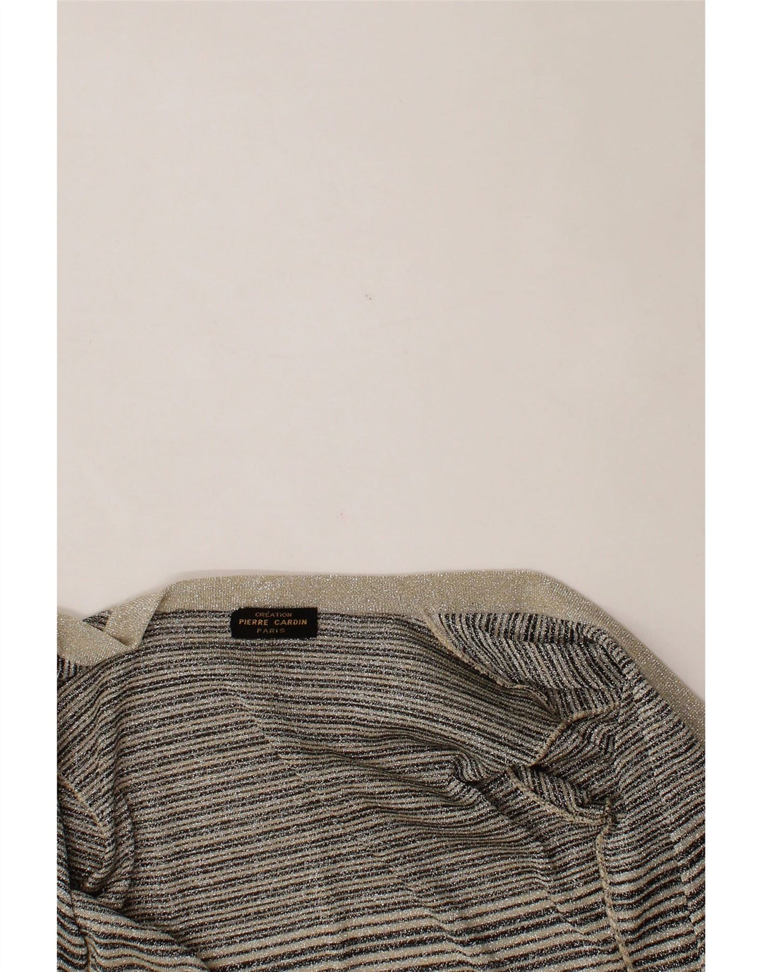 PIERRE CARDIN Womens Paris Open Cardigan Sweater IT 46 Large Grey Striped Vintage Pierre Cardin and Second-Hand Pierre Cardin from Messina Hembry 